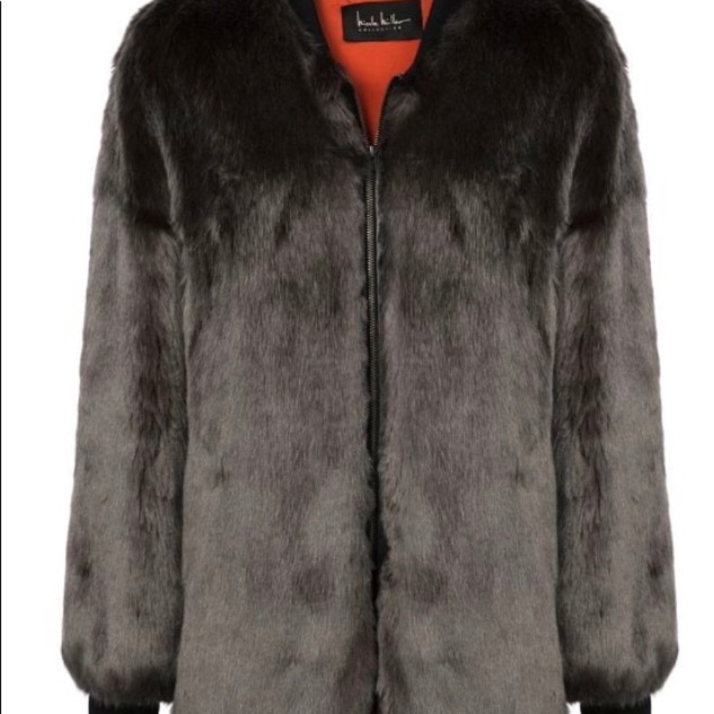 Nicole Miller Zipped Up Faux Fur Jacket - Picture 2 of 8